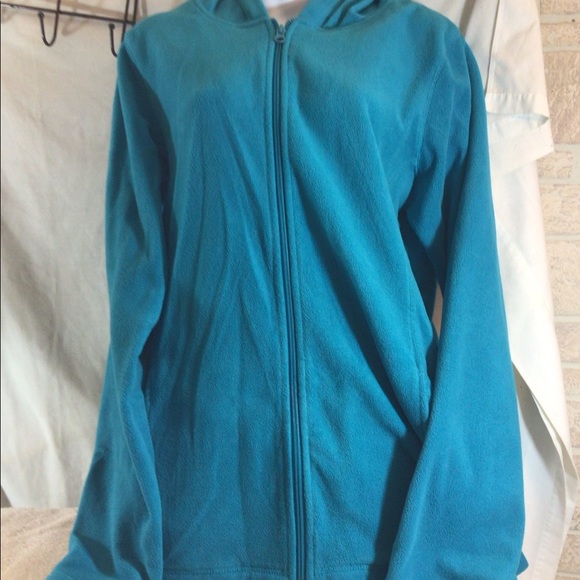 Cute Woman’s Sz Lg LOUNGE By MAURICES Teal, Long Slv, Full Zip Fleece Jacket - Picture 2 of 10